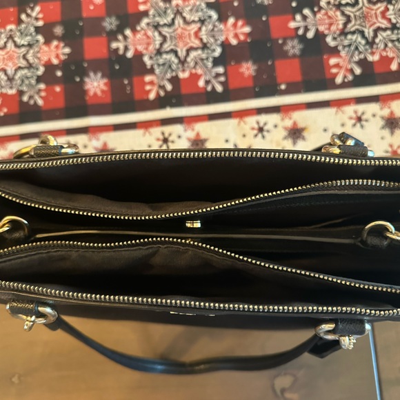 Coach black structured shoulder bag with crossbody strap work bag - Picture 4 of 6